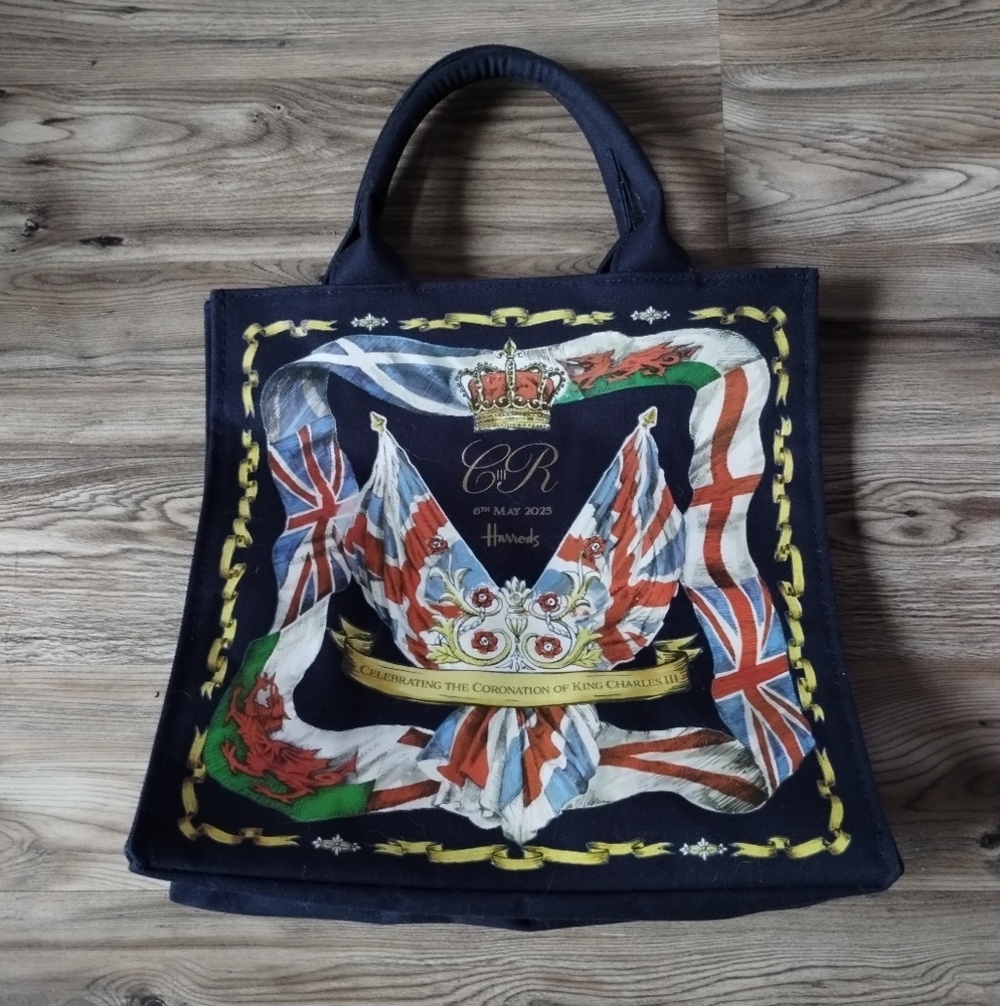 Harrods King Charles Iii Coronation Tote Bag Purse View 2